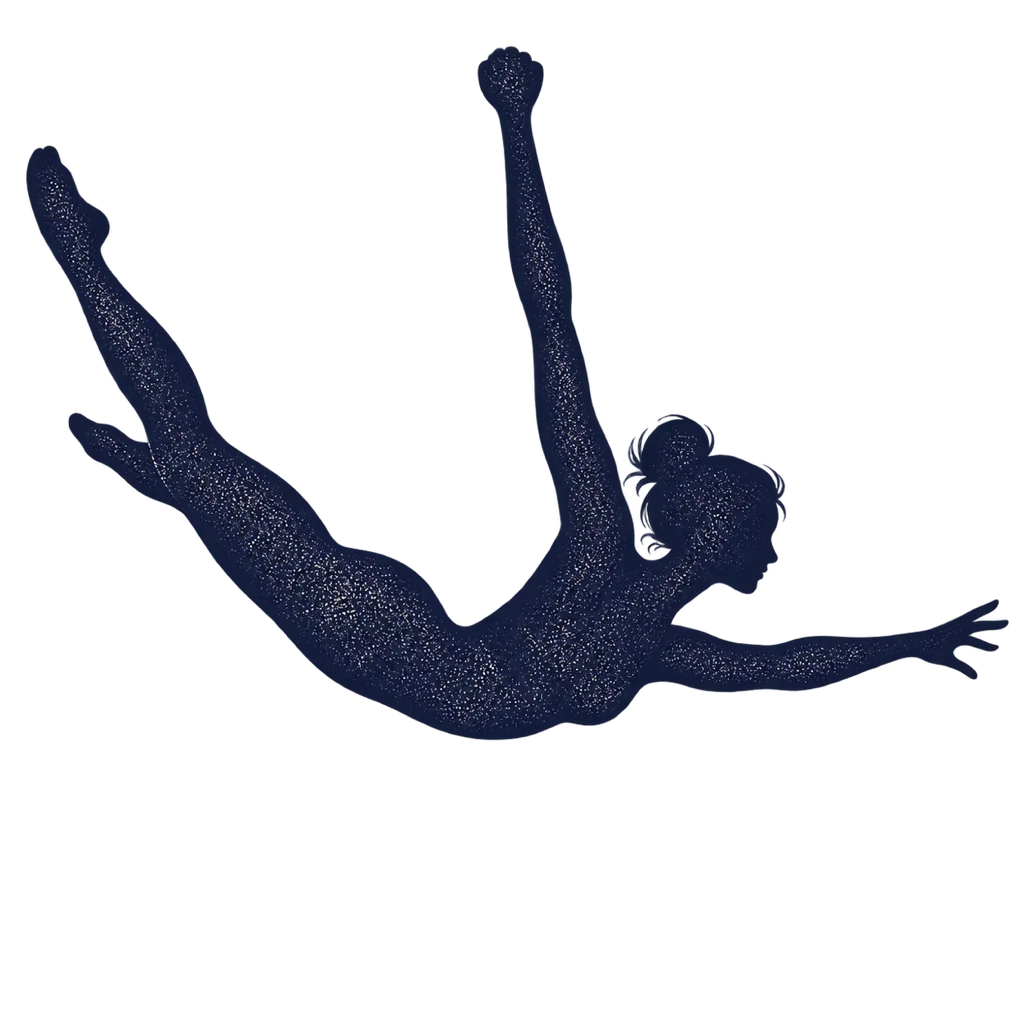 An acrobat swinging on a trapeze